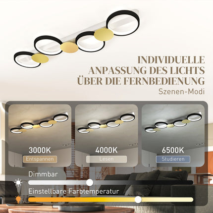 LED Ceiling Light 38W, 1500LM, 3000K-6500K, Remote Control