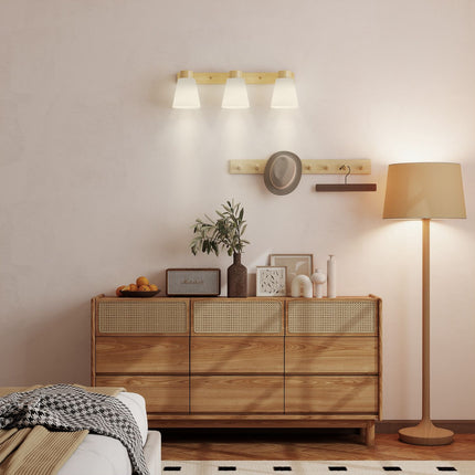 LED Ceiling Light, 40W, Adjustable Heads, E27 Sockets, Wood Finish