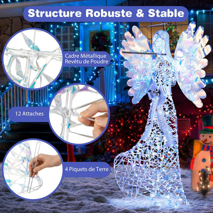 LED Christmas Angel Decoration, 1.58 m, 250 LEDs, White
