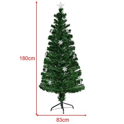 LED Christmas Tree, Fiber Optic, 180 cm, Green