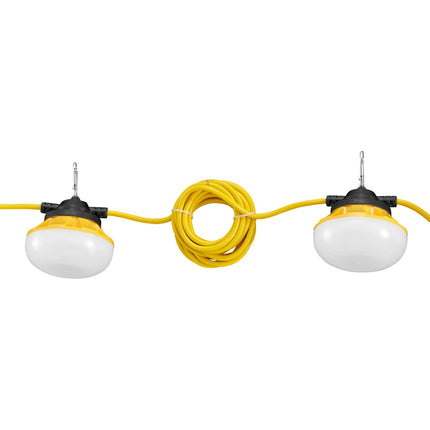 LED Construction String Lights, 50 ft, 5000 lm, 50W, IP65, Linkable