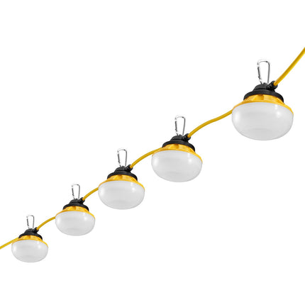 LED Construction String Lights, 50 ft, 5000 lm, 50W, IP65, Linkable