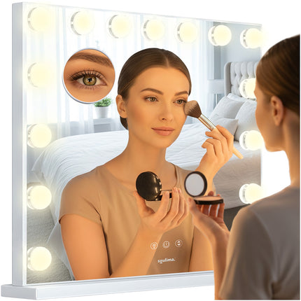LED Cosmetic Mirror 58x46cm, Touch Control, 3 Light Modes