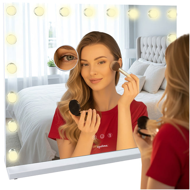 LED Cosmetic Mirror 80x62cm, Adjustable Light, Touch Control