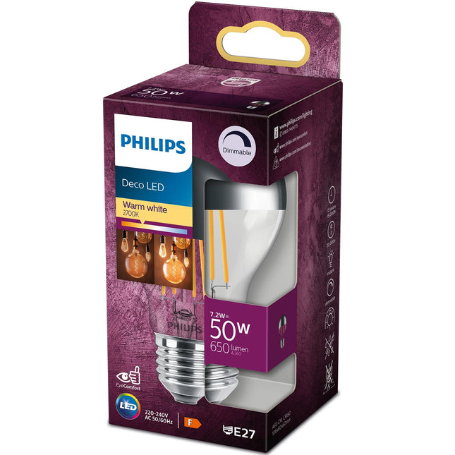 LED E27 Normal Filament Top mirrored Dimmable 50W 650lm