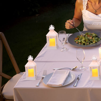LED Flameless Candle Lanterns, 12 Pack, White