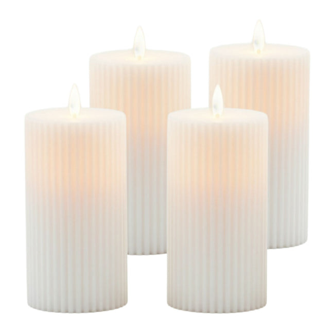 LED Flameless Candles, Set of 4, Flickering Light