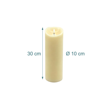 LED Flameless Pillar Candle, 30cm, Real-Wax Finish