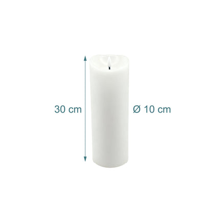 LED Flameless Pillar Candle, 30 cm, Real-Wax Finish