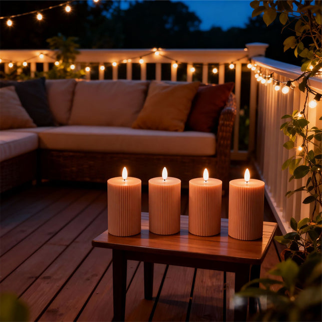 LED Flameless Real-Wax Candles, Flickering Flame