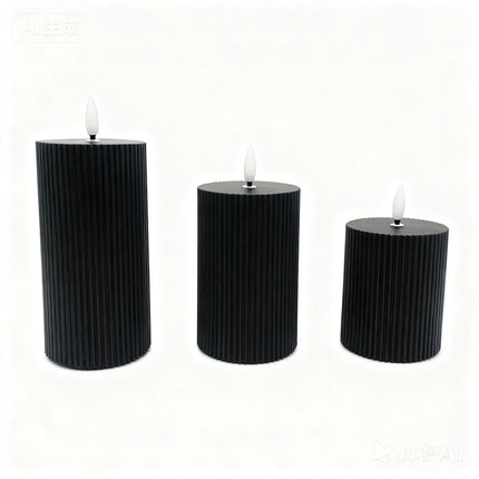 LED Flameless Real-Wax Candles, Set of 3