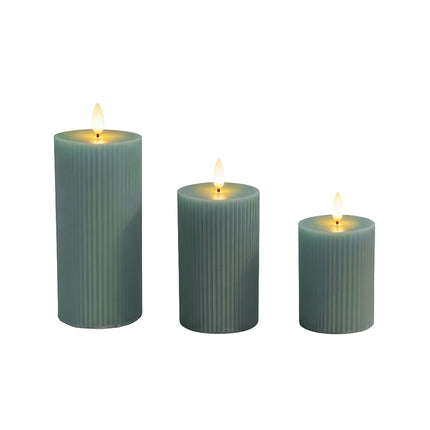 LED Flameless Real-Wax Candles, Set of 3