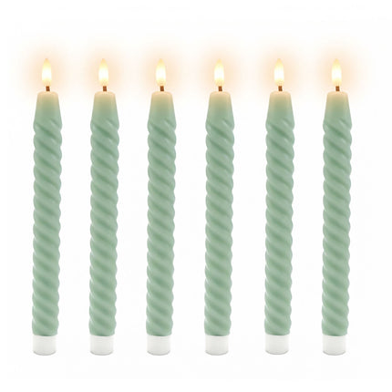 LED Flameless Taper Candles, Real Wax, Set of 6