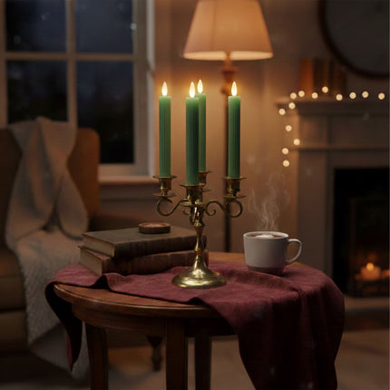 LED Flameless Taper Candles, Real-Wax, Set of 6