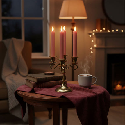LED Flameless Taper Candles, Real-Wax, Set of 6