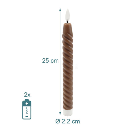 LED Flameless Taper Candles, Real Wax, Set of 6