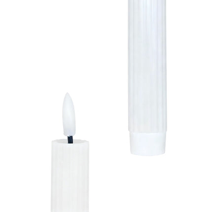 LED Flameless Taper Candles, Real Wax, Set of 6