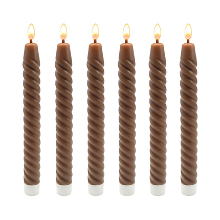 LED Flameless Taper Candles, Real Wax, Set of 6