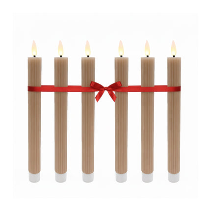 LED Flameless Taper Candles, Real-Wax, Set of 6