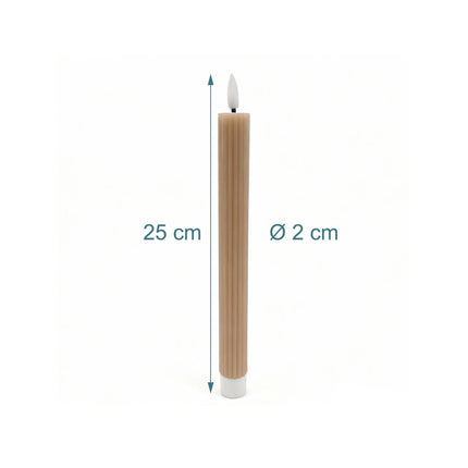 LED Flameless Taper Candles, Real-Wax, Set of 6