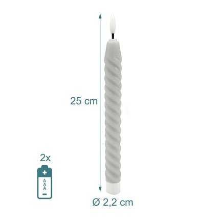 LED Flameless Taper Candles, Real Wax, Set of 6