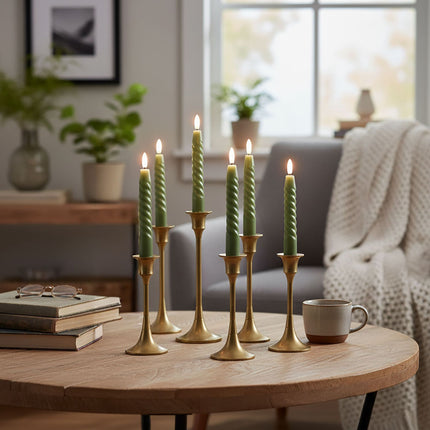 LED Flameless Taper Candles, Real Wax, Set of 6
