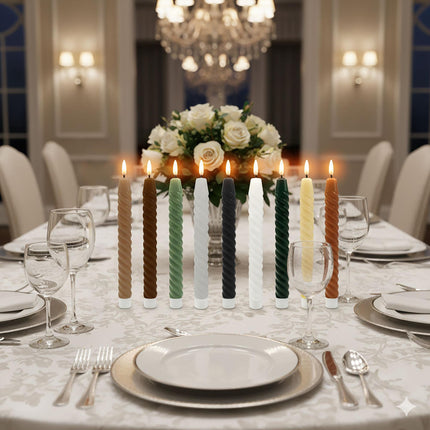 LED Flameless Taper Candles, Real Wax, Set of 6