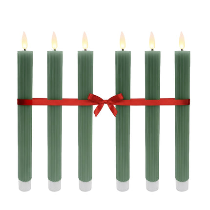 LED Flameless Taper Candles, Real-Wax, Set of 6