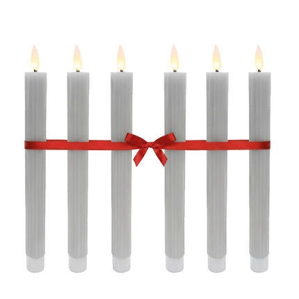 LED Flameless Taper Candles, Real-Wax, Set of 6