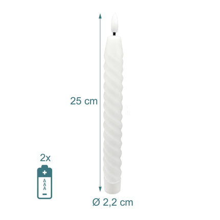 LED Flameless Taper Candles, Real Wax, Set of 6