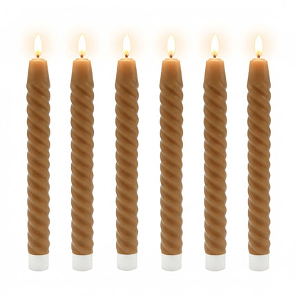 LED Flameless Taper Candles, Real Wax, Set of 6