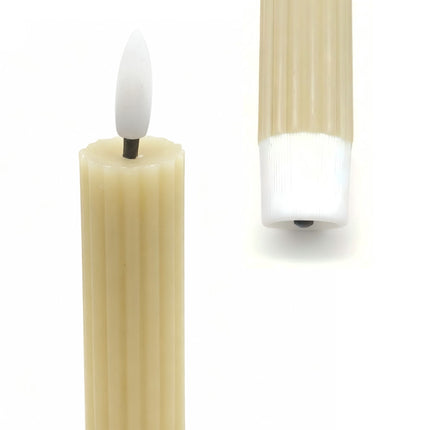 LED Flameless Taper Candles, Real-Wax, Set of 6