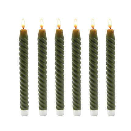 LED Flameless Taper Candles, Real Wax, Set of 6