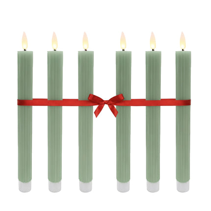 LED Flameless Taper Candles, Real-Wax, Set of 6