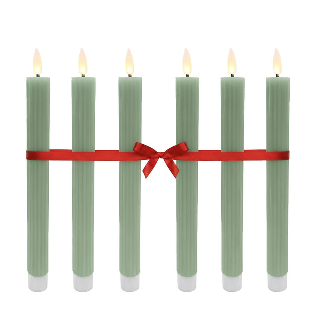 LED Flameless Taper Candles, Real-Wax, Set of 6