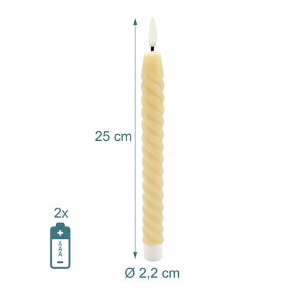 LED Flameless Taper Candles, Real Wax, Set of 6