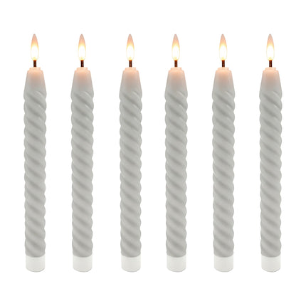 LED Flameless Taper Candles, Real Wax, Set of 6