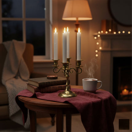 LED Flameless Taper Candles, Real Wax, Set of 6