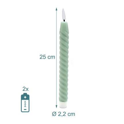 LED Flameless Taper Candles, Real Wax, Set of 6