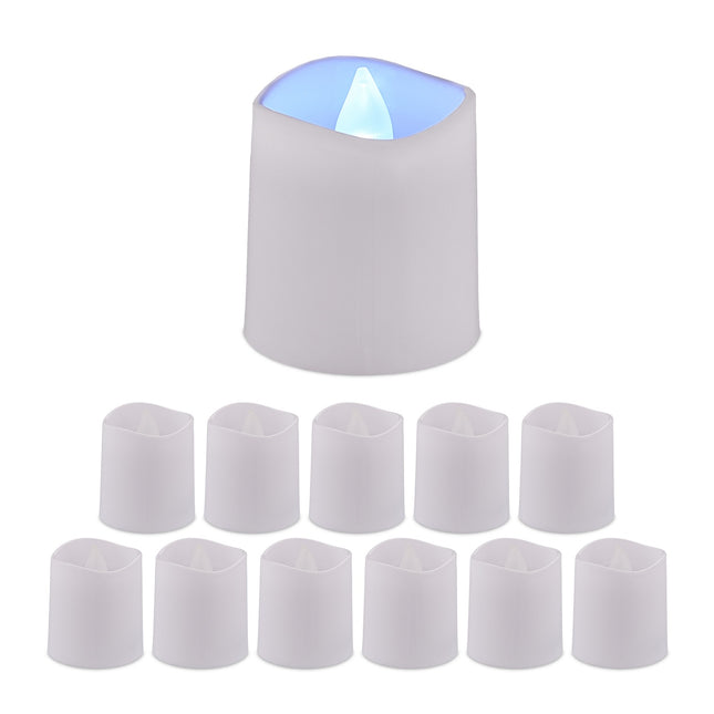 LED Flickering Tea Light Candles, Set of 12, Battery Included