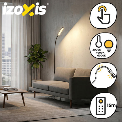 LED Floor Lamp 180cm, Black, Remote Control, Timer