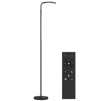 LED Floor Lamp, Adjustable, Remote Control, Black