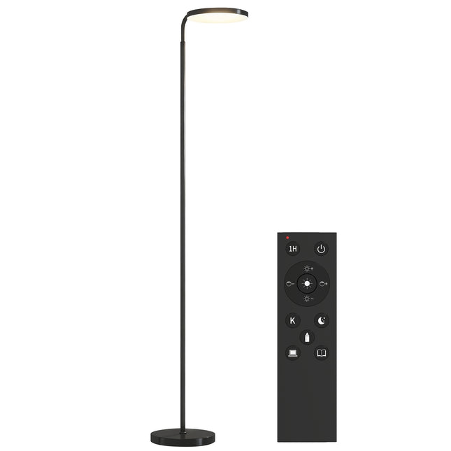 LED Floor Lamp, Adjustable, Remote Control, Black