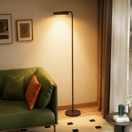 LED Floor Lamp, Adjustable, Remote Control, Black