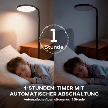 LED Floor Lamp, Adjustable, Remote Control, Black