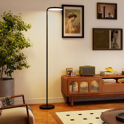LED Floor Lamp, Adjustable, Remote Control, Black