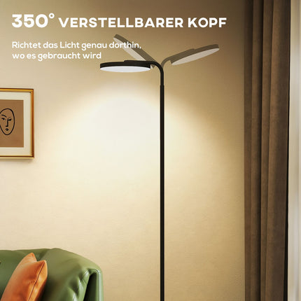 LED Floor Lamp, Adjustable, Remote Control, Black