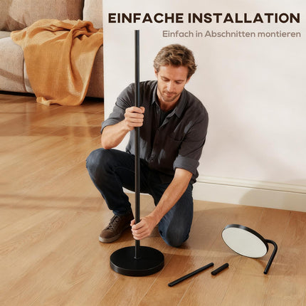 LED Floor Lamp, Adjustable, Remote Control, Black