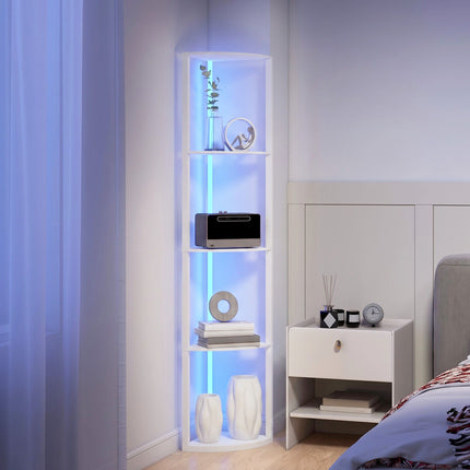 LED Floor Lamp with Shelves, RGB Lighting, Remote Control