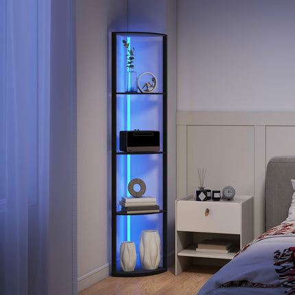 LED Floor Lamp with Shelves, RGB, Remote Control